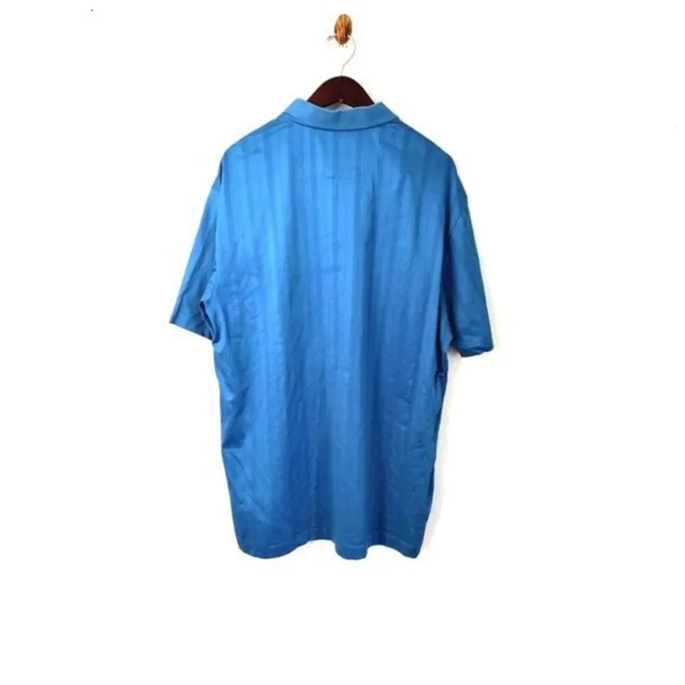Tiger Woods Golf Polo Men Blue XL Nike Collection Perforated Dri Fit‎ Shirt VTG